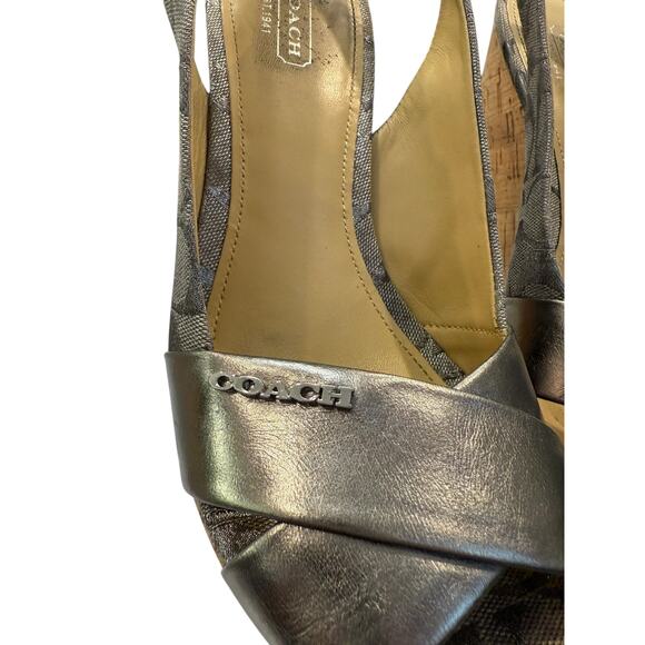 Coach Platform Wedges in Silver Size 8 - Picture 5 of 9